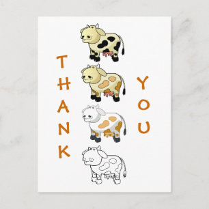 Carte postale Merci Vaches laitières
