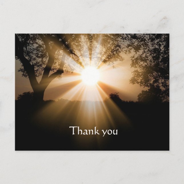 Carte Postale Merci verset biblique lever de soleil Scène de rup (Devant)