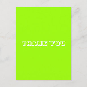 Carte Postale Merci, vert chartreuse blanc