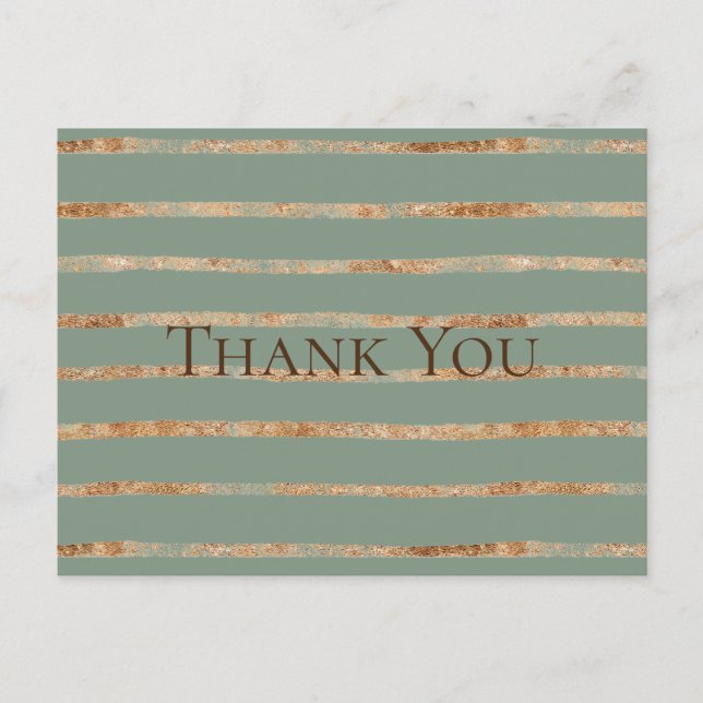 Carte Postale Merci vert Rustique Gold Sage (Devant)