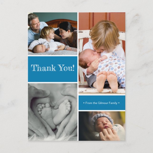 Carte Postale Merci vertical deuxième bébé faire-part de naissan (Devant)
