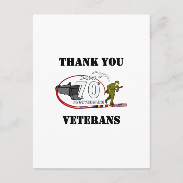 Carte Postale Merci vétérans - Thank you veterans (Devant)