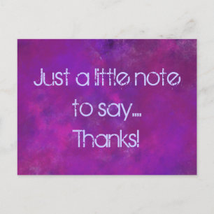 Carte Postale Merci violet avec message