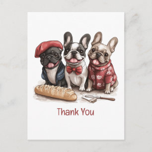 Carte Postale Merci Vous Bonjour Bouledogues Français