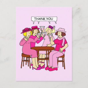 Carte Postale Mercis de soutien au cancer du sein en rose