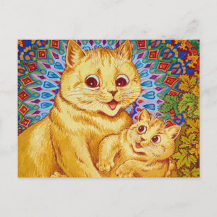 Carte Postale Mère avec Kitten par Louis Wain
