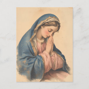 Carte Postale Mère catholique triste Marie Vintage