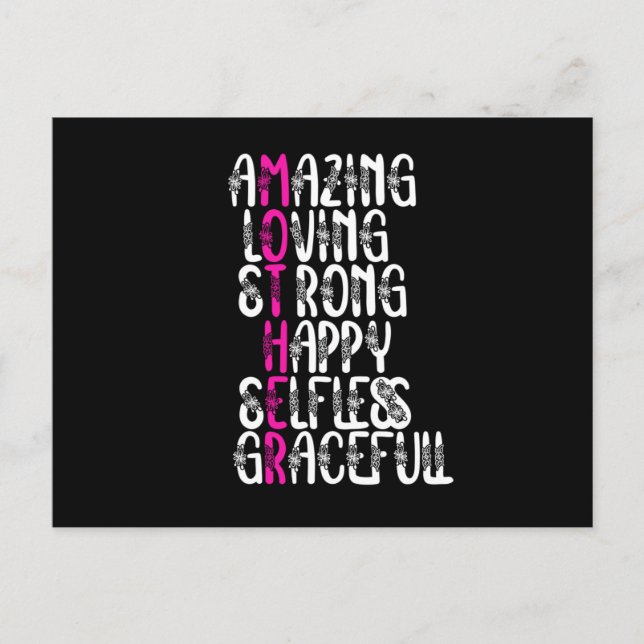 Carte Postale Mère citations : Lovely Words | Conception de la f (Devant)