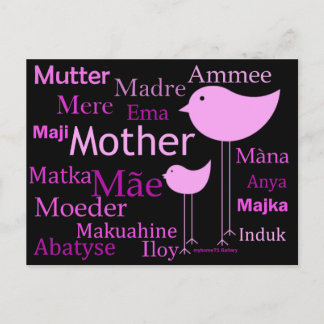 Carte Postale Mère dans différentes langues