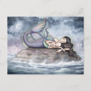 Carte postale Mère et bébé sirène
