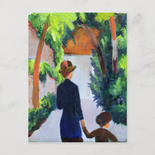 Carte Postale Mère et enfant dans le parc, 1914