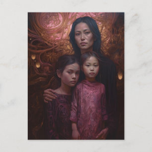 Carte Postale Mère et enfants