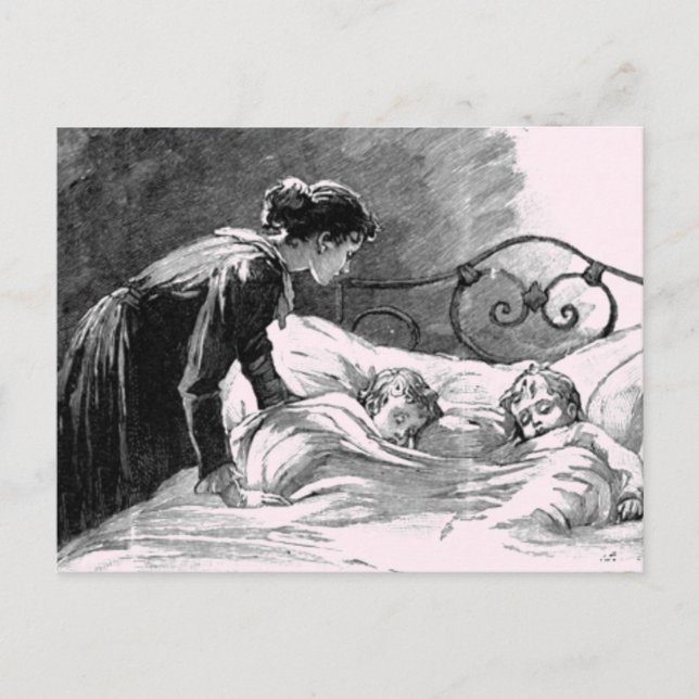 Carte postale Mère et Enfants dormant (Devant)