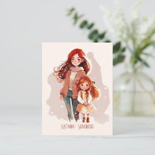 Carte Postale Mère et fille élégantes personnalisées