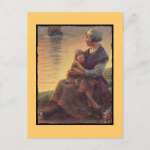 Carte Postale Mère et fille sur le rivage
