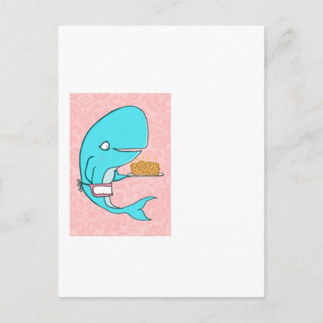 Carte Postale Mère femme au foyer de baleine avec gâteau au kril (Devant)