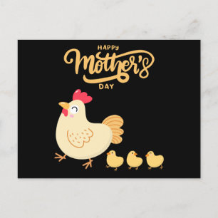 Carte Postale Mère Hen et ses enfants Dessinant la fête des mère