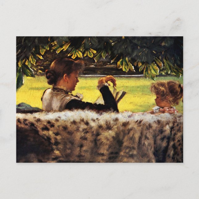 Carte Postale Mère Lire à sa petite fille (Devant)