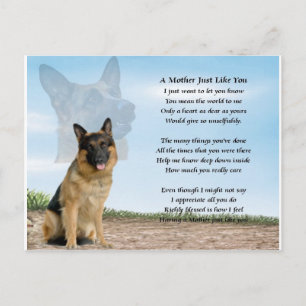 Carte Postale Mère poème - Chien berger allemand