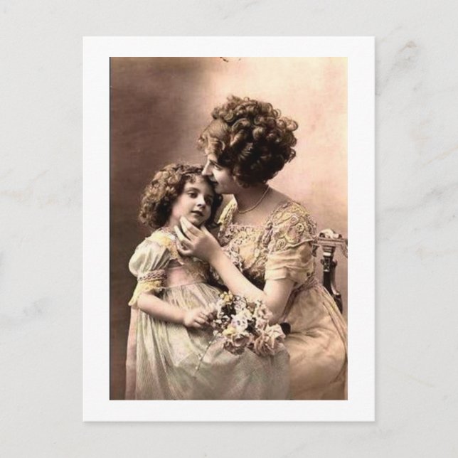 Carte Postale Mère vintage et enfant (Devant)