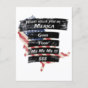 Carte Postale Merica Humour Amérique USA Funny Patriotisme