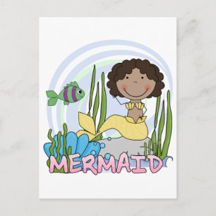 Carte Postale Mermaid - Chemises et cadeaux afro-américains
