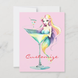 Carte Postale Mermaid Martini Girl Thunder_Cove