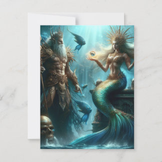 Carte Postale Mermaid Poseidon