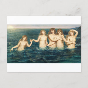 Carte Postale Mermaid Sea Maiden Fairytale Vintage Postcard