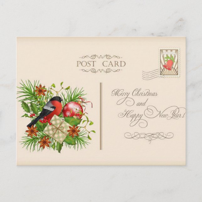 Carte Postale Merry & Bright Minimal Christmas Post Card (Devant)
