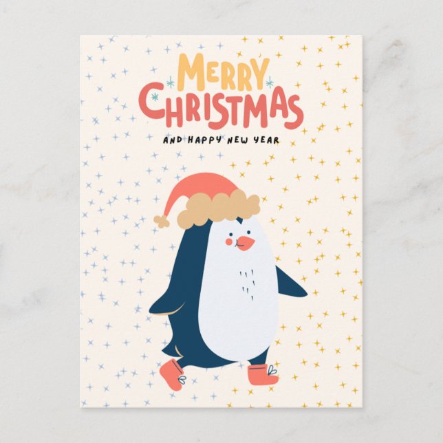 Carte Postale Merry Christmas and happy new year (Devant)