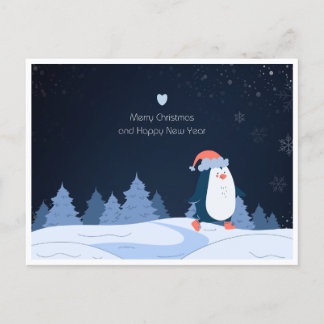 Carte Postale Merry Christmas and Happy New Year 2024