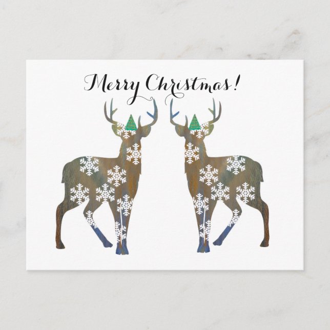 Carte postale Merry Christmas Deer (Devant)