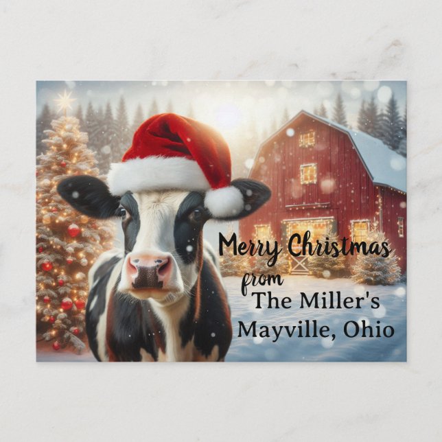 Carte Postale Merry Christmas on the farm  (Devant)