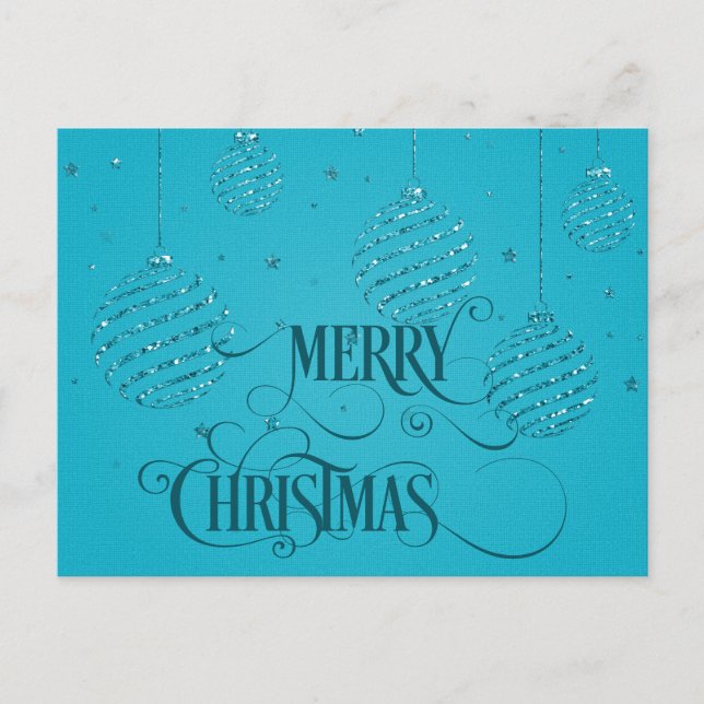 Carte Postale MERRY CHRISTMAS Script Christmas  (Devant)