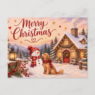 Carte Postale Merry Christmas Winter Village Postcards