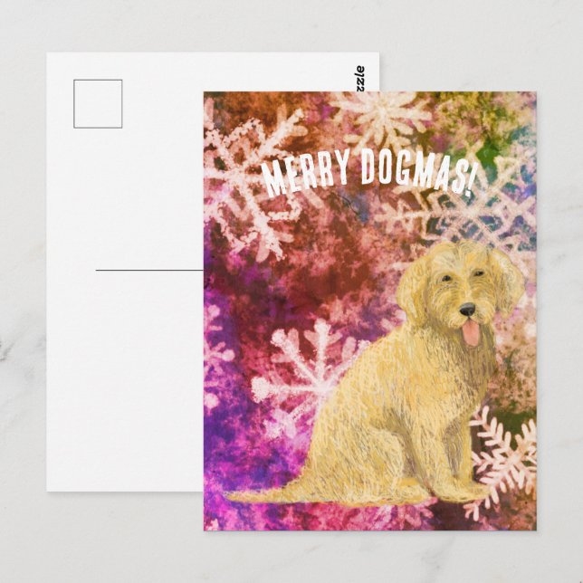 Carte Postale Merry Dogmas Golden Doodle  Postcard (Devant / Derrière)