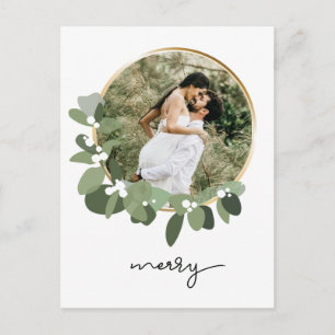 Carte Postale Merry Eucalyptus Wreath photo de Noël