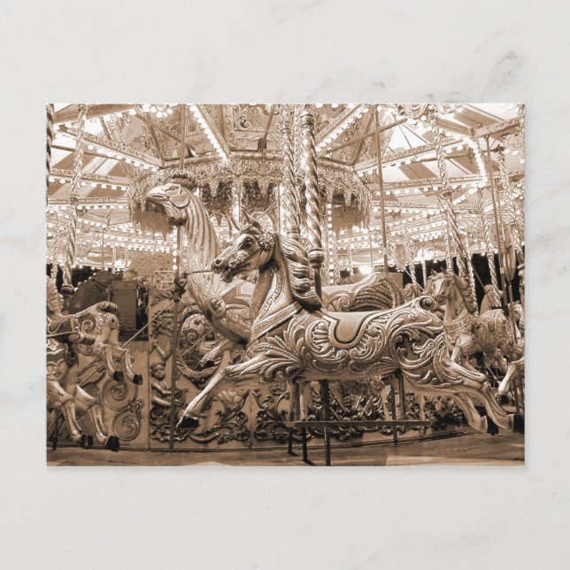 Carte Postale Merry-go-round / Carousel - Sepia (Devant)