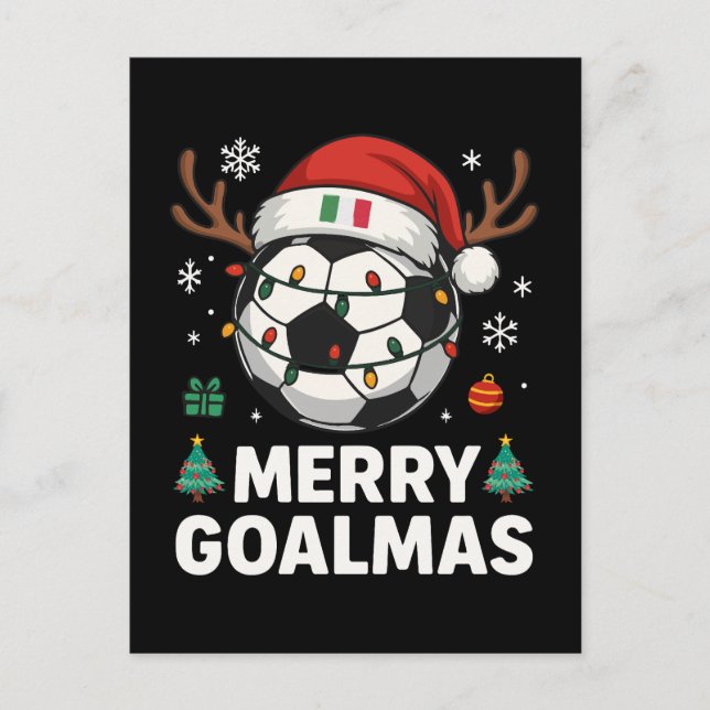 Carte Postale Merry Goalmas Italy - Funny Soccer Christmas (Devant)