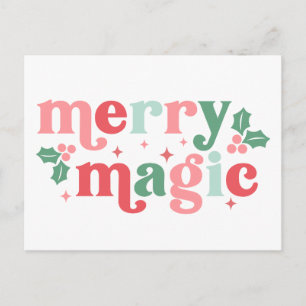 Carte Postale Merry Magic - Colorée Typographie de vacances
