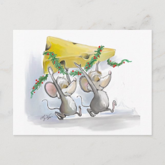 Carte postale Merry Mice Mic & Mac Holiday (Devant)