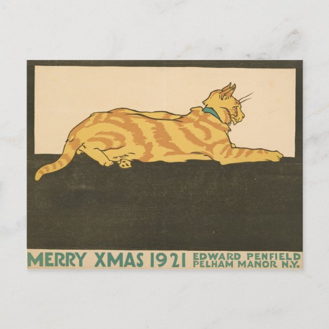 Carte Postale Merry Xmas Christmas Cat (Devant)