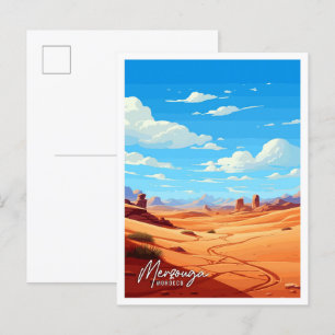 Carte Postale Merzouga Maroc Illustration de voyage artisanale