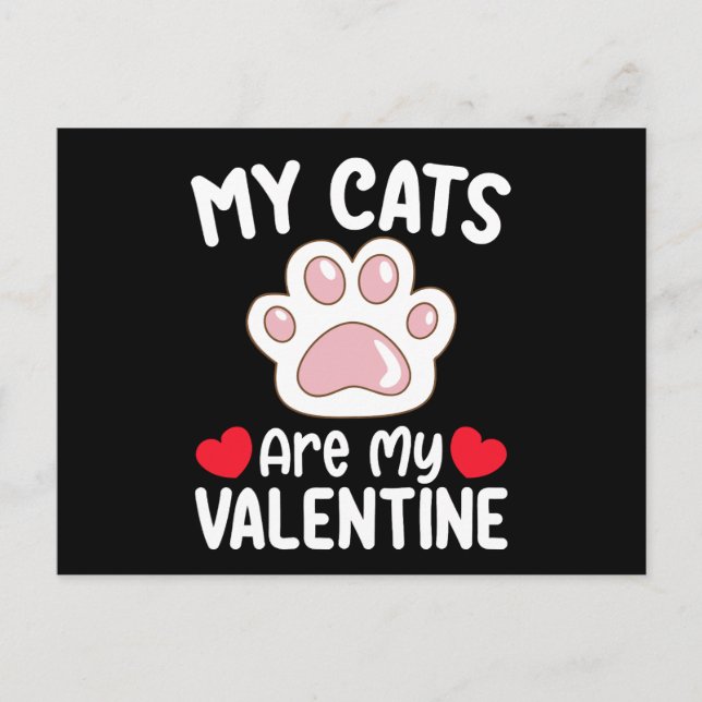 Carte Postale Mes chats sont ma Saint-Valentin Drôles Amoureux d (Devant)