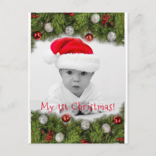Carte Postale Mes ornements de Noël en forme de pin pour ma 1ère