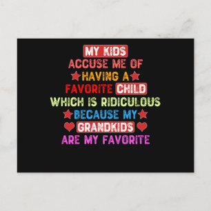 Carte Postale Mes Petits-Enfants Sont Mes Favoris