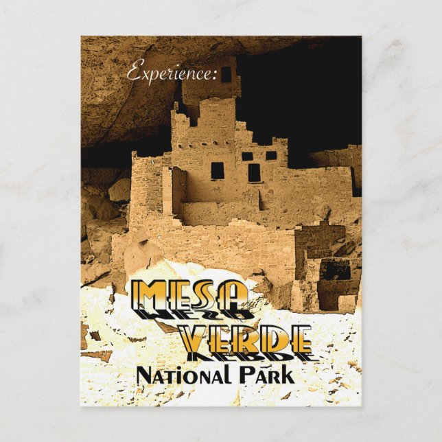 Carte Postale Mesa Verde - Style Vintage (Devant)