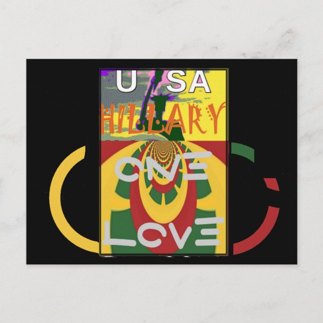 Carte Postale Message d'amour dans les couleurs de Rasta Imprime (Devant)