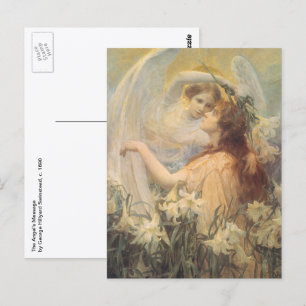 Carte Postale Message d'Angel de George Swinstead, Art Vintage